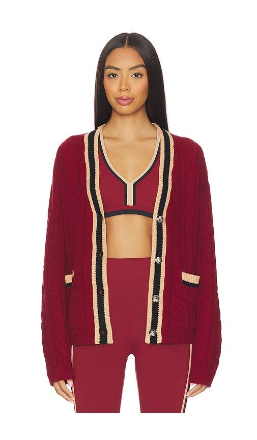 beach riot gene cardigan in burgundy.