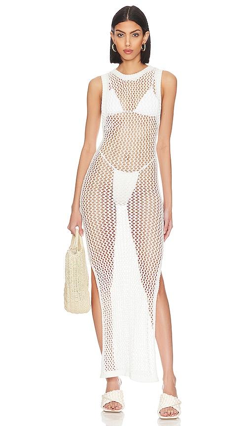 beach riot holly dress in white.