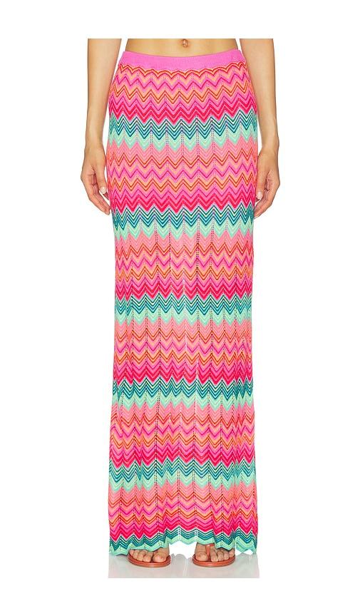 beach riot ivana maxi skirt in pink.