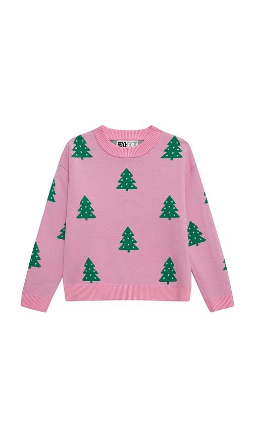 beach riot kids little callie sweater in pink.