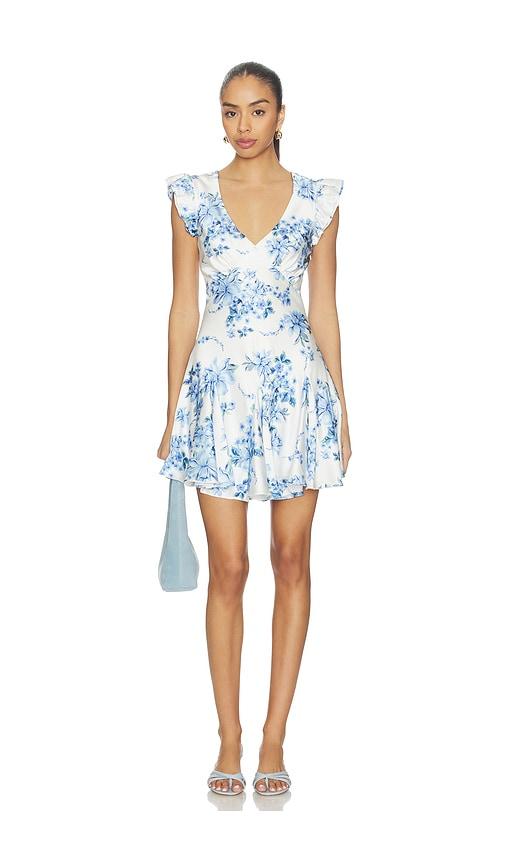 beach riot lennie mini dress in blue,white.