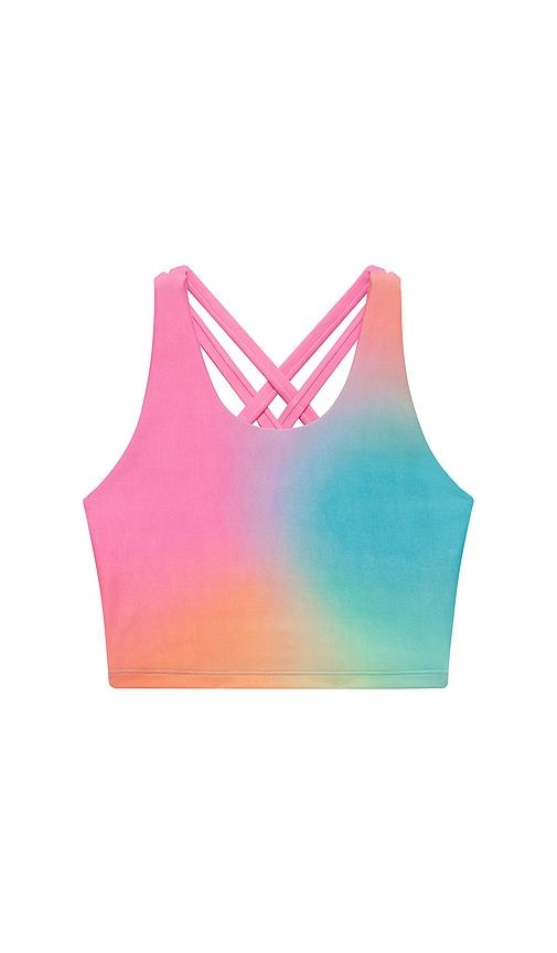 beach riot little clementine top in pink, blue.