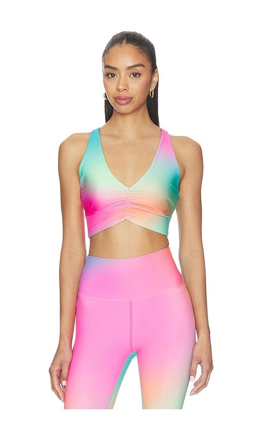 beach riot mindy sports bra in pink,blue.