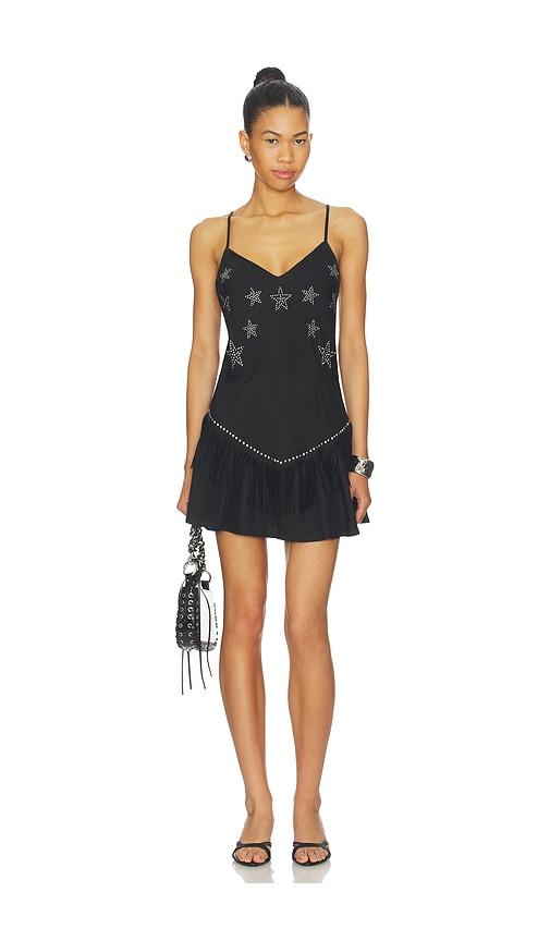 beach riot rowan mini dress in black.