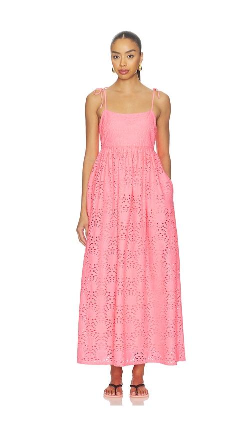 beach riot valory maxi dress in pink.