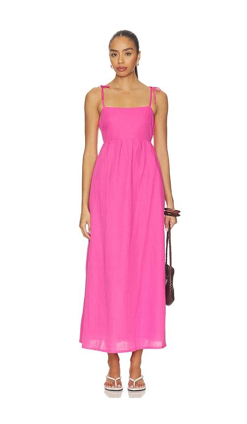 beach riot valory maxi dress in pink.