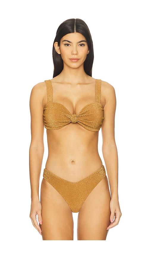 beach riot x revolve sophia bikini top in brown.