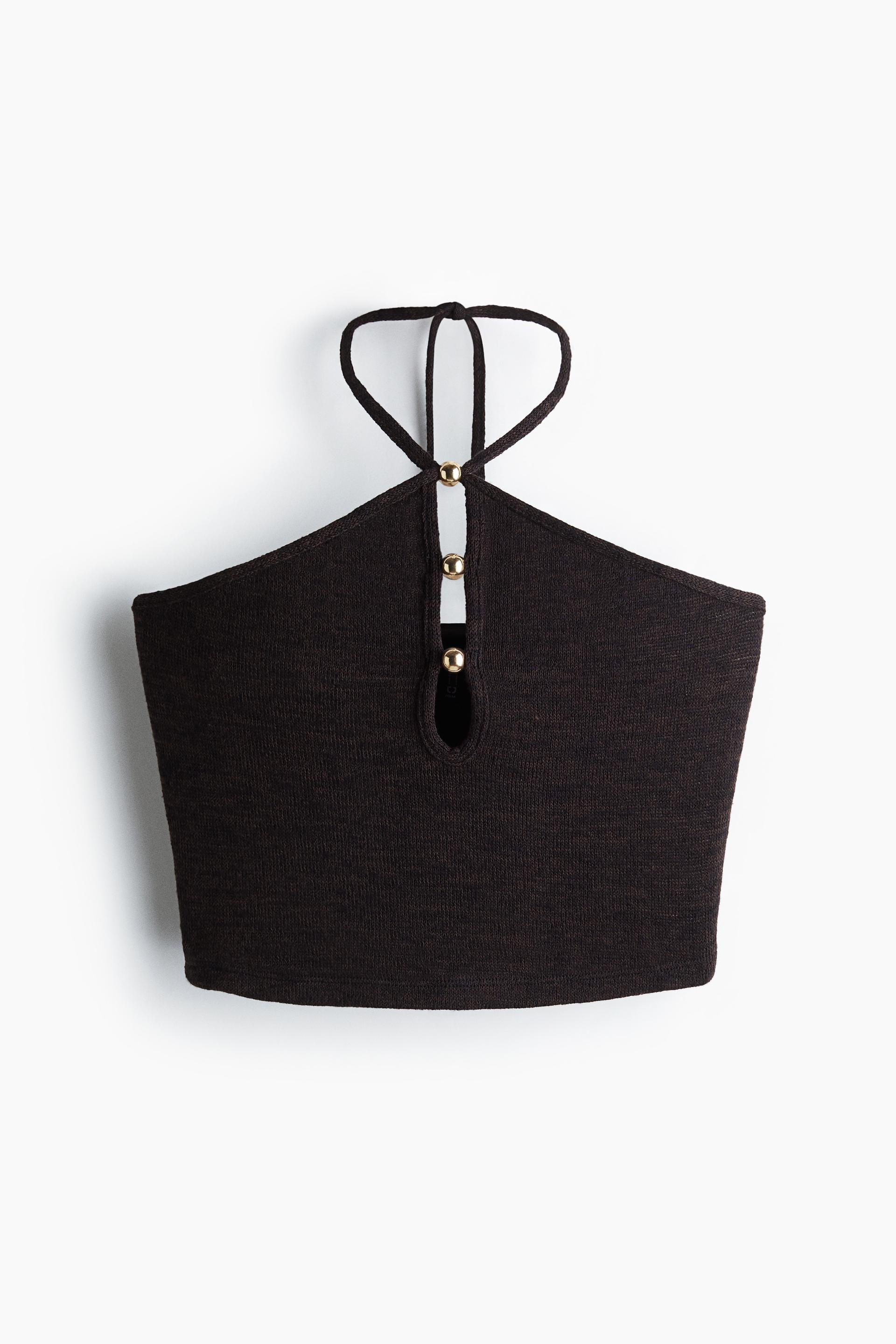 bead-detail halterneck top
