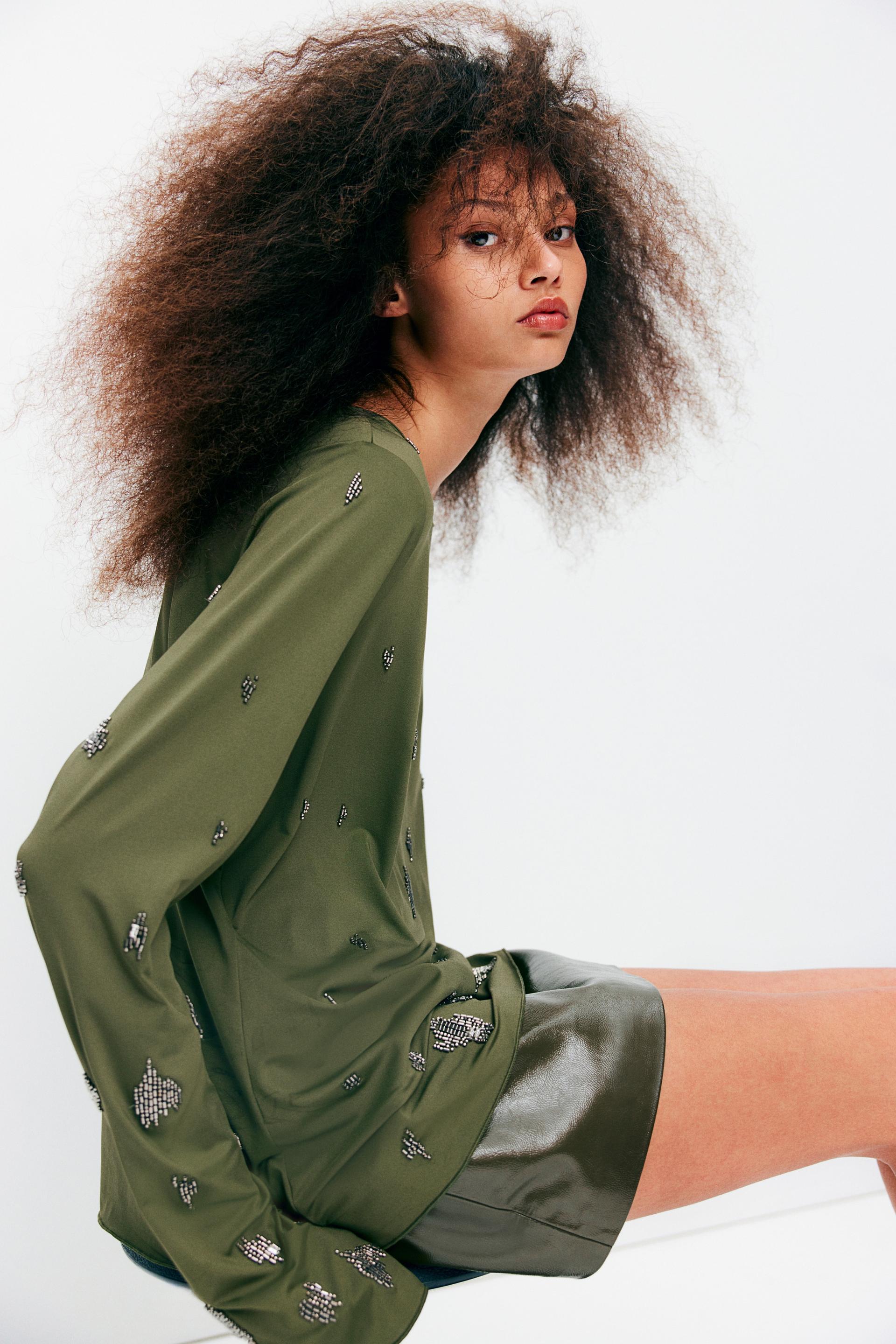 bead-embellished top