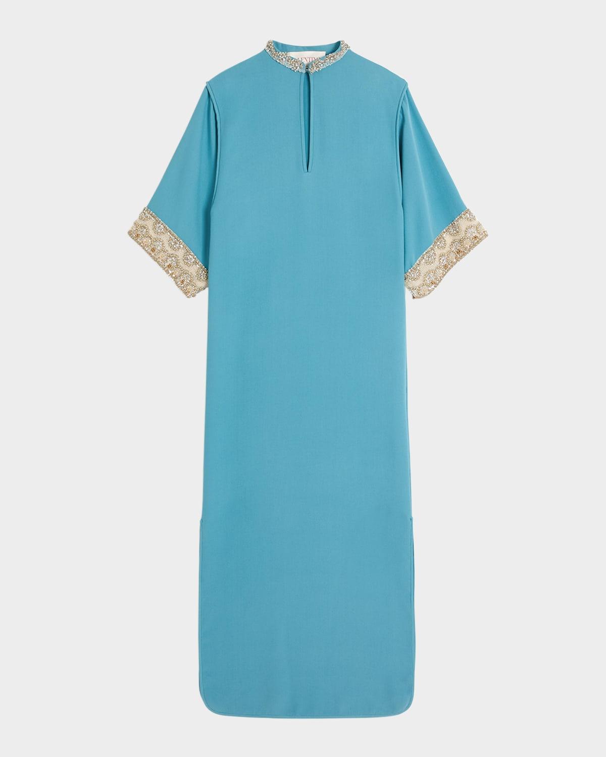 bead embroidered cady couture gown