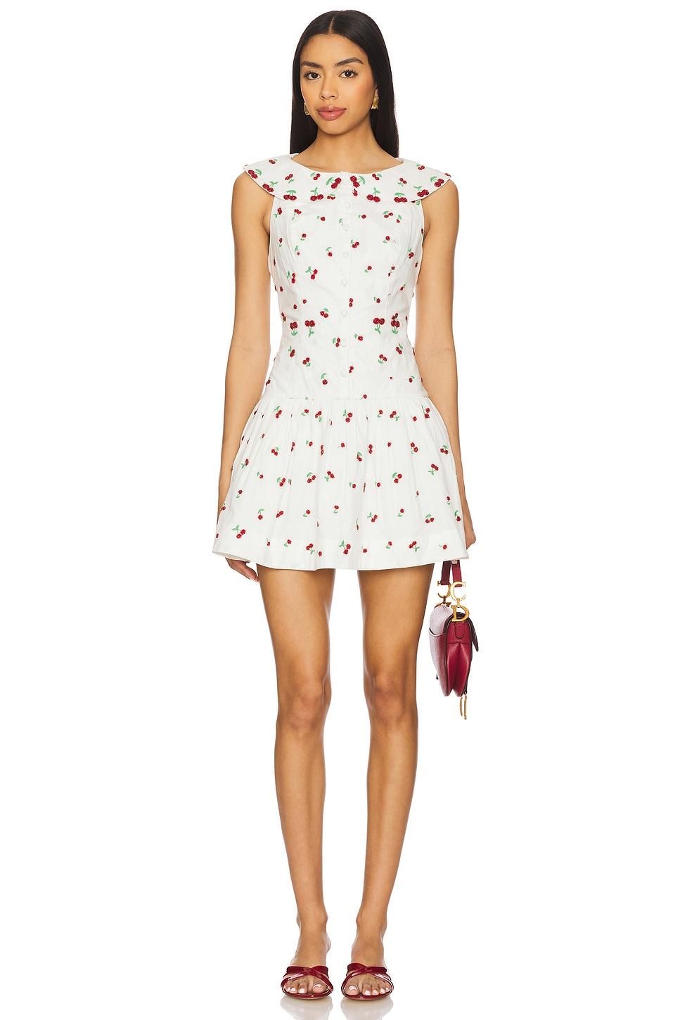 beaded cherries mini dress