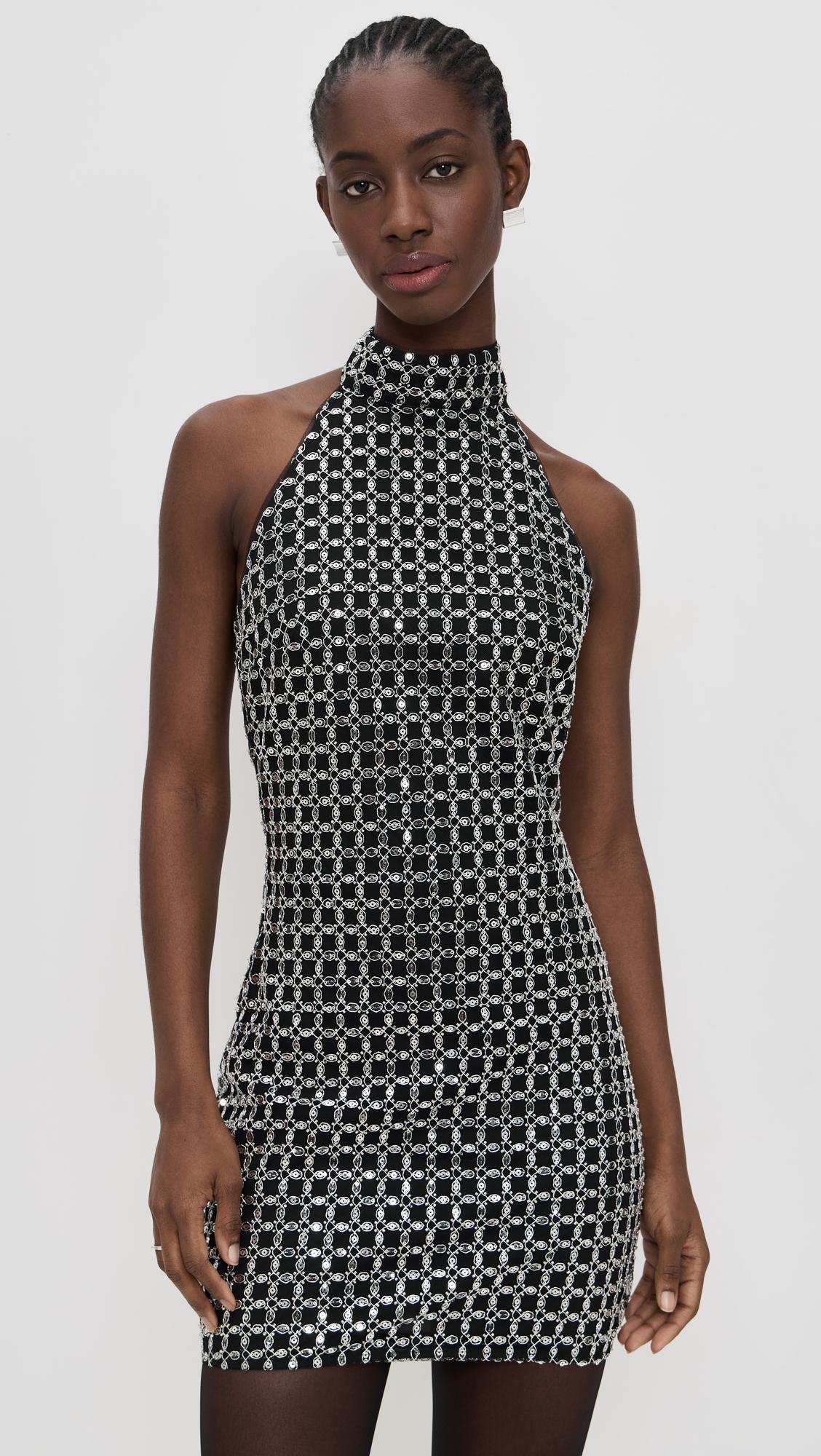 beaded halterneck dress