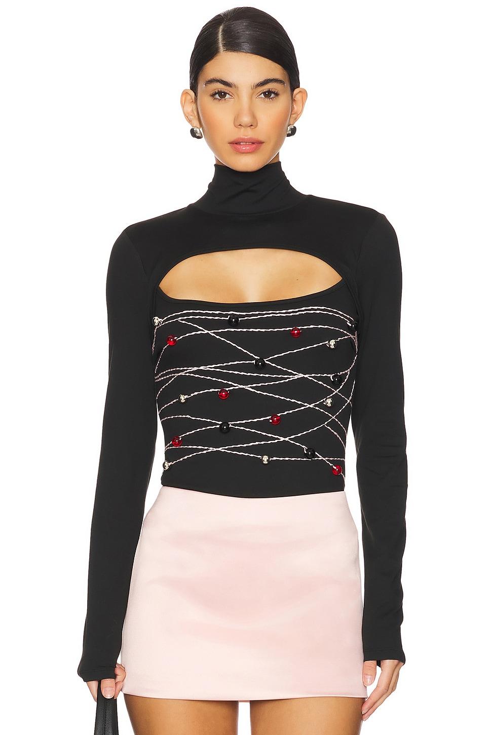 beaded long sleeve top