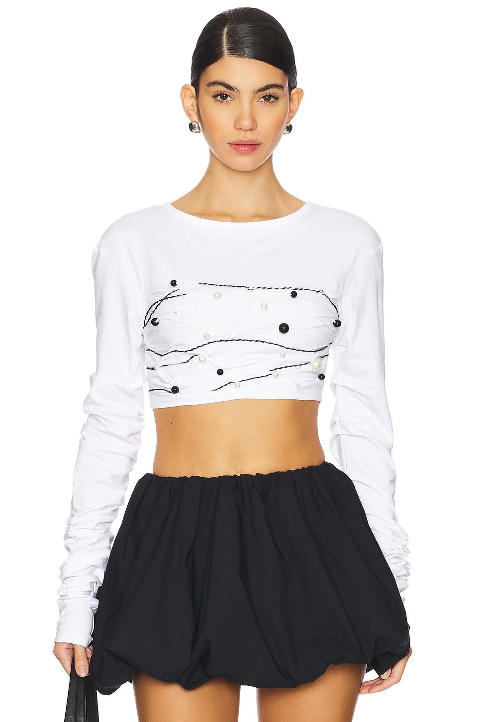 beaded long sleeve top