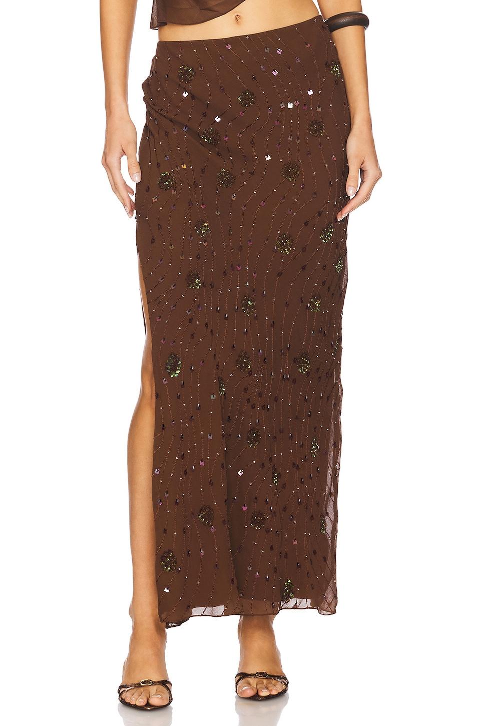 beaded low rise skirt