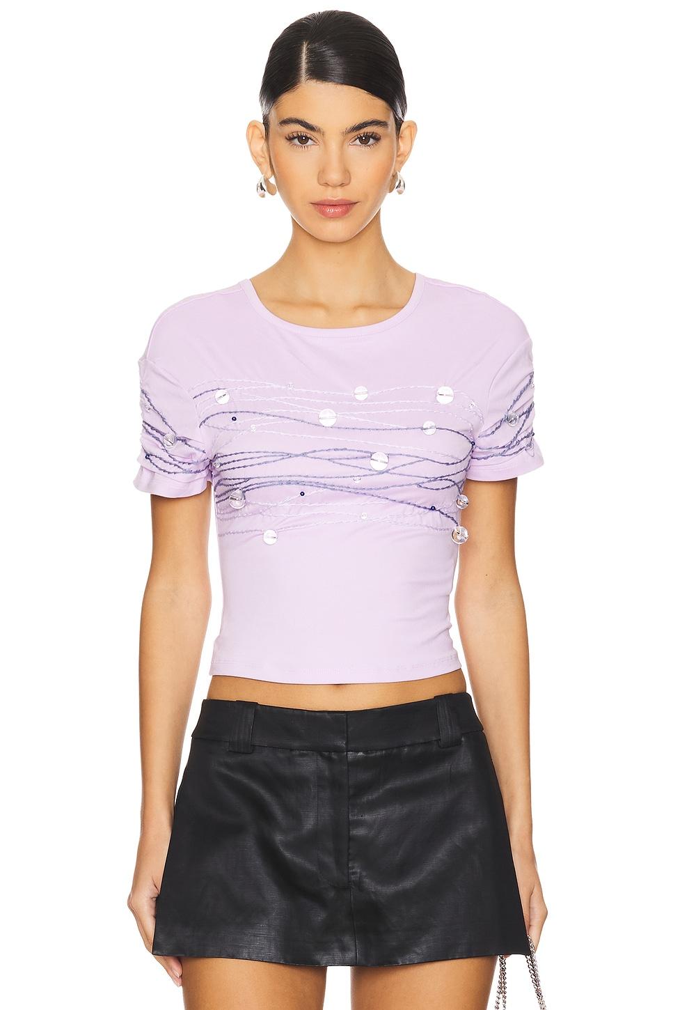 beaded short sleeve top