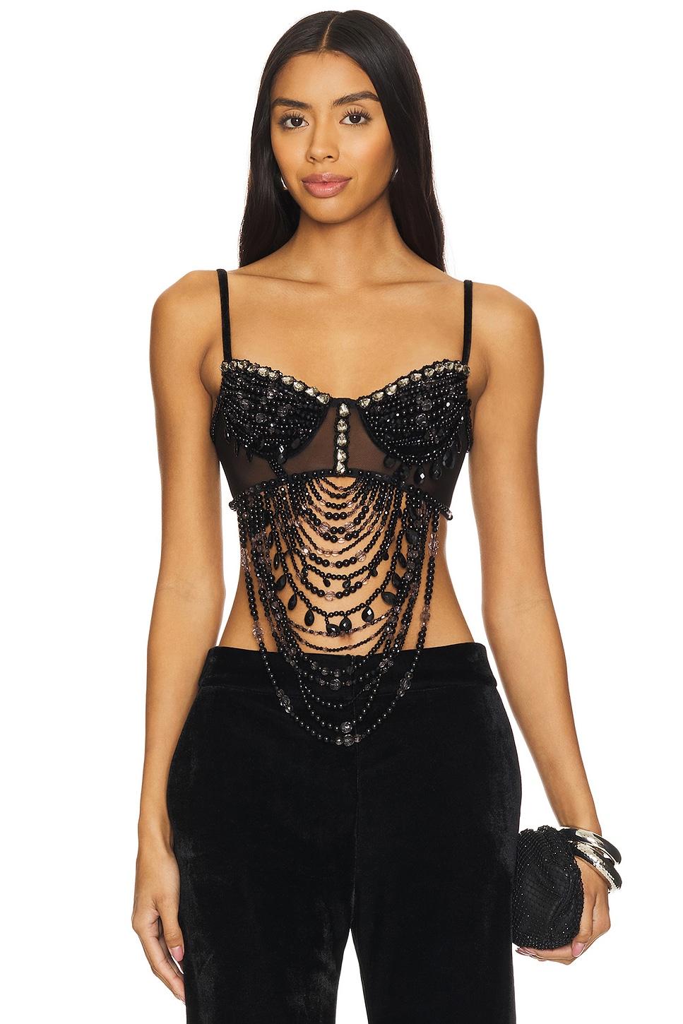 beaded velvet lace bralette