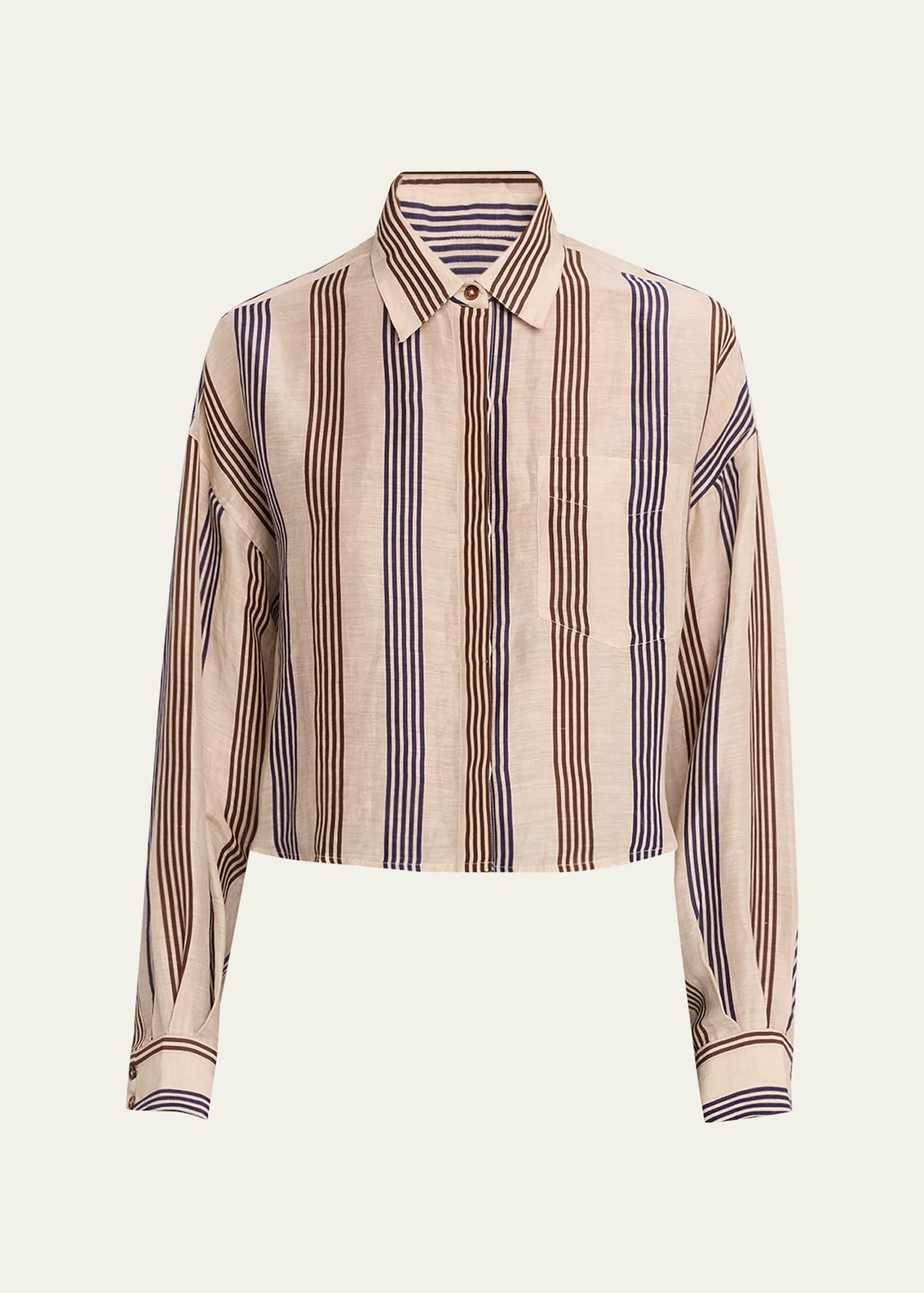 beatrice cropped linen shirt