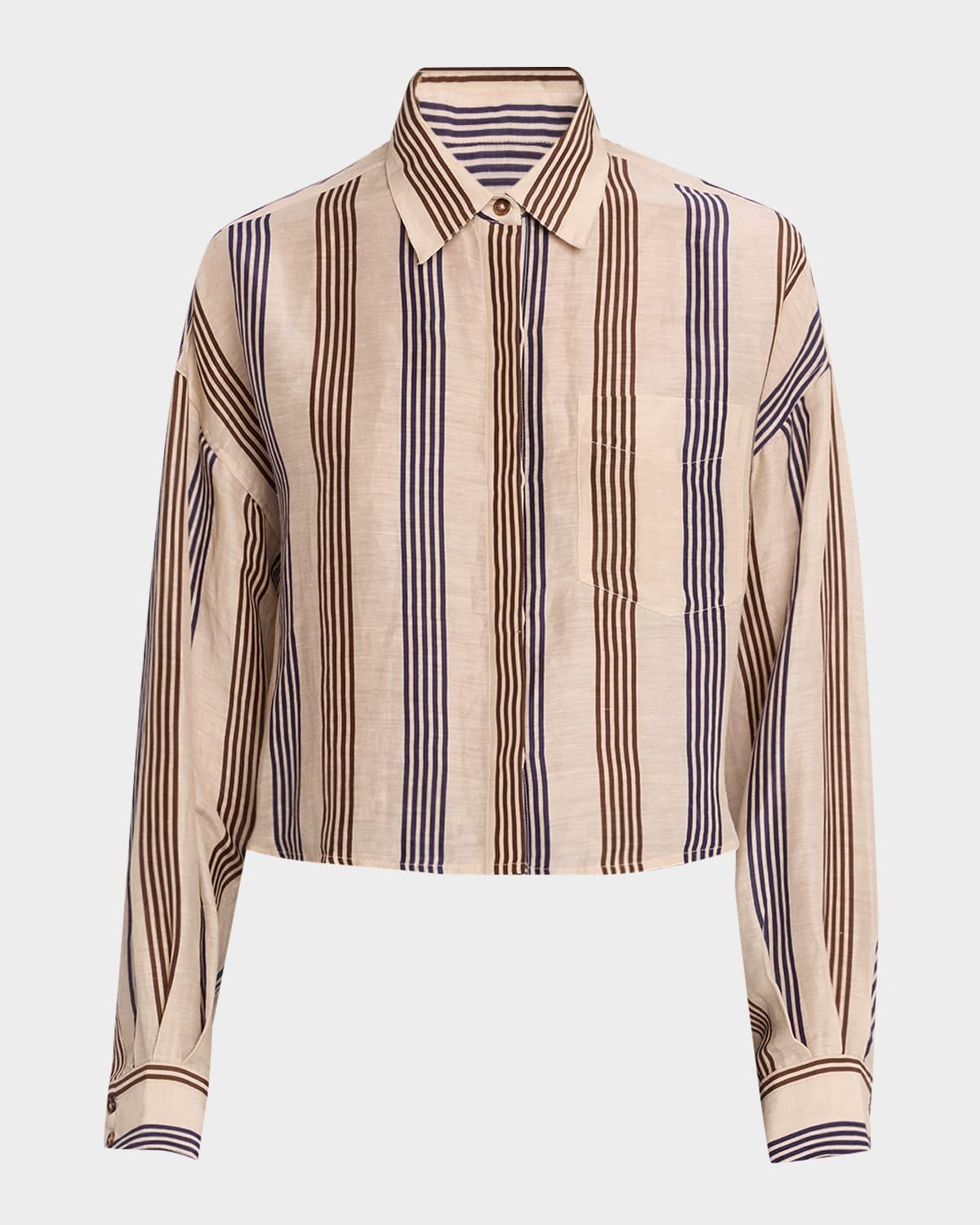 beatrice cropped linen shirt