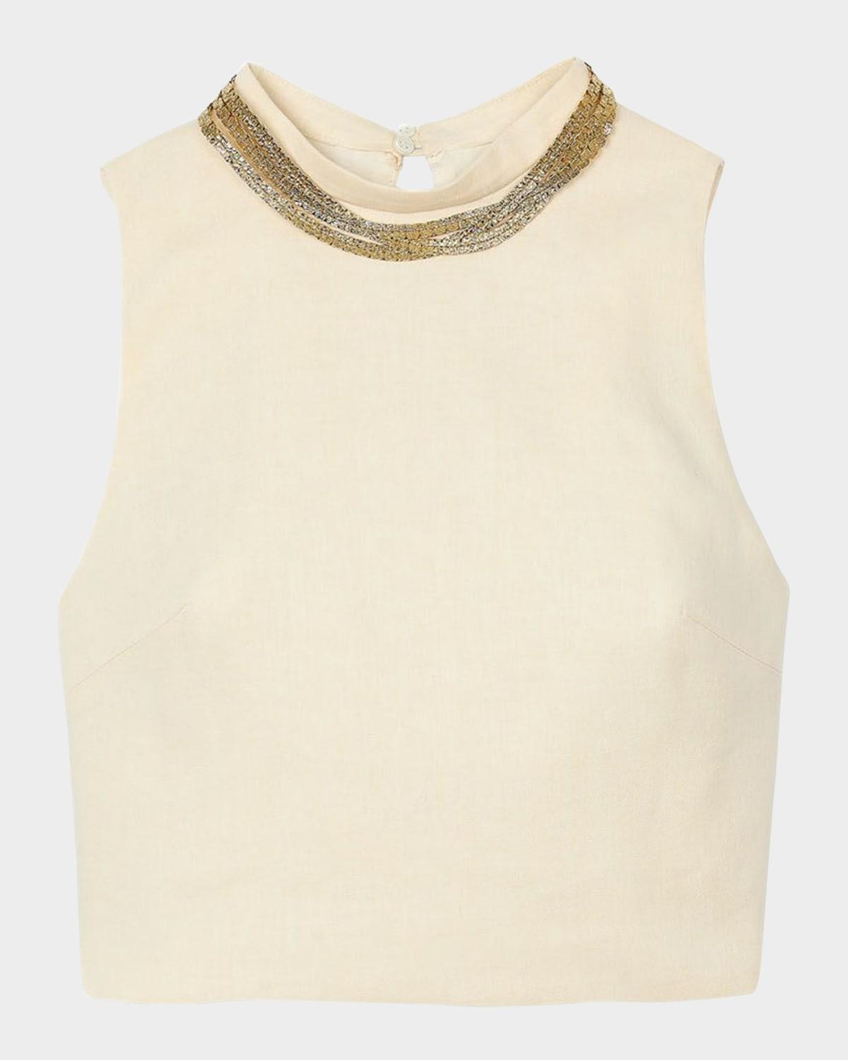beauty high-neck jewelry top