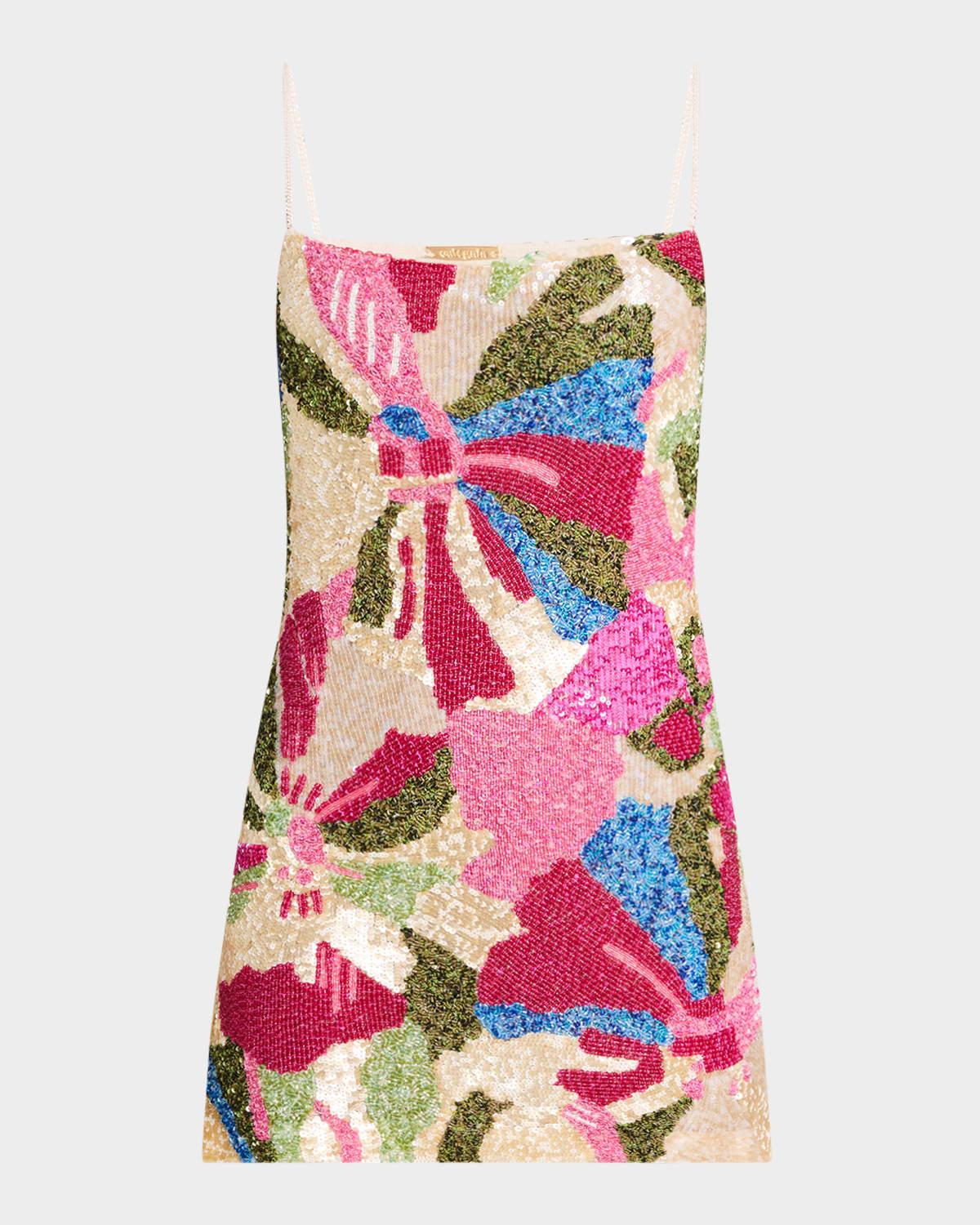 bebe beaded mini dress