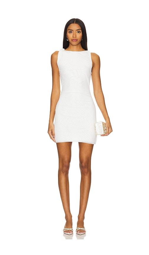 bec + bridge sania asymmetrical mini dress in white.