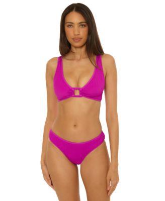 becca womens crinkle crush bikini top hipster bottoms