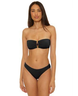 becca womens rock solid gold buckle bandeau top bottoms