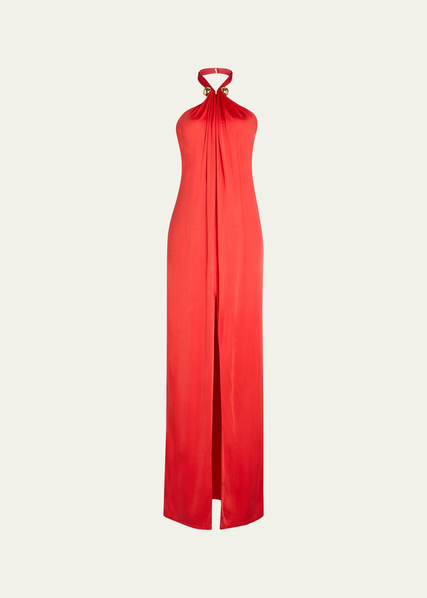 becs satin halter gown