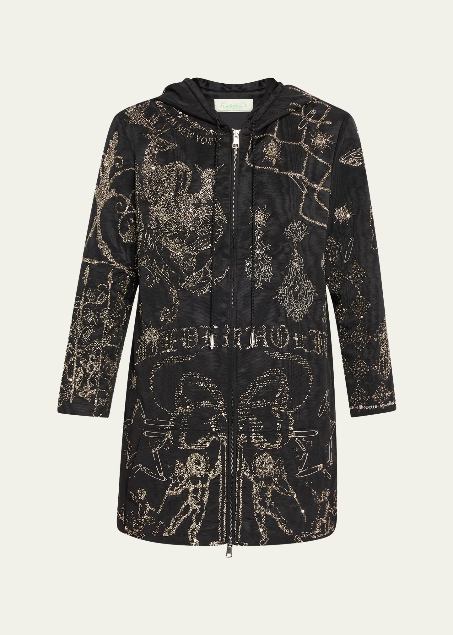 bedazzled manifesto hoodie mini dress