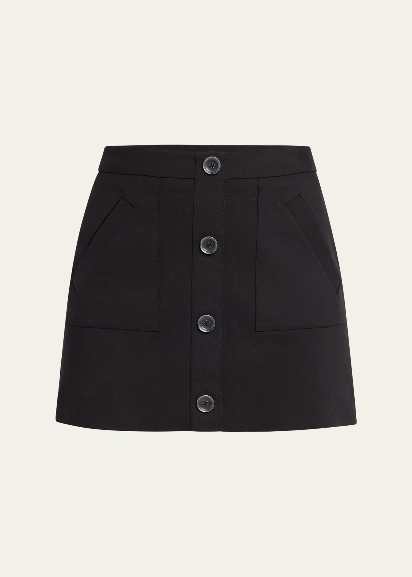 behati button-front mini skirt