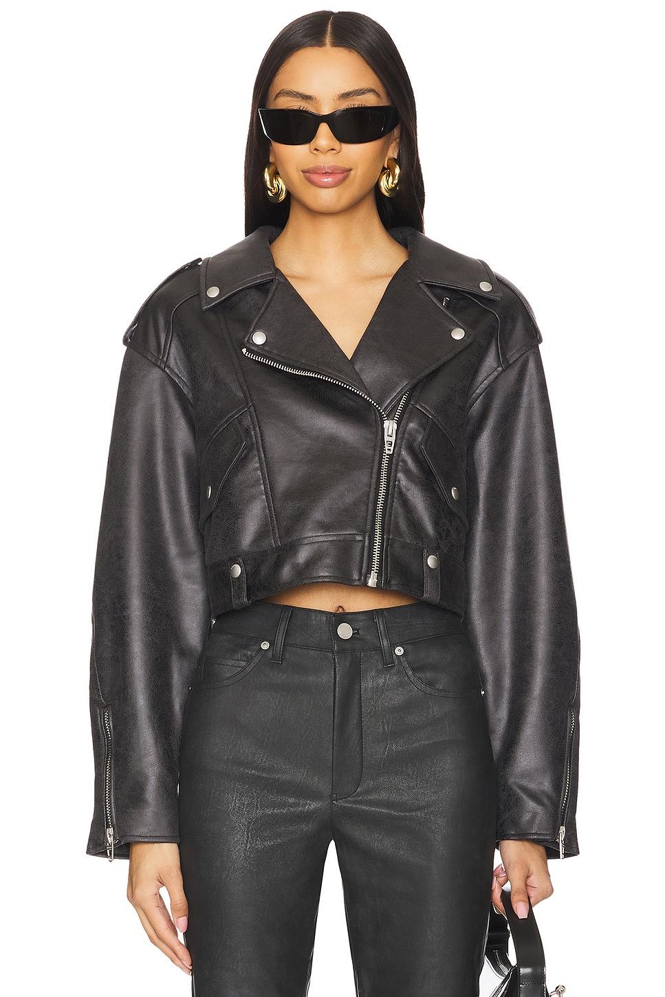 behind the scene distressed moto jacket