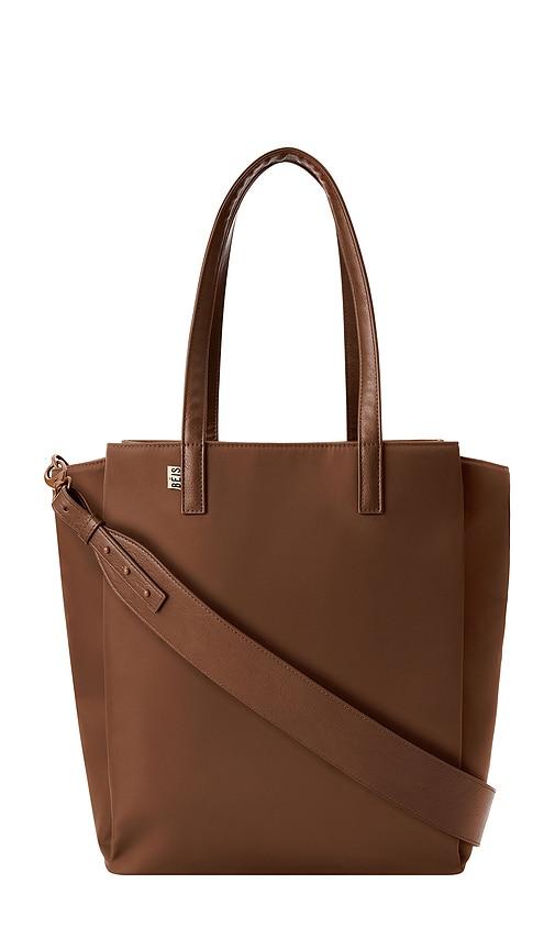 beis the commuter tote in brown.