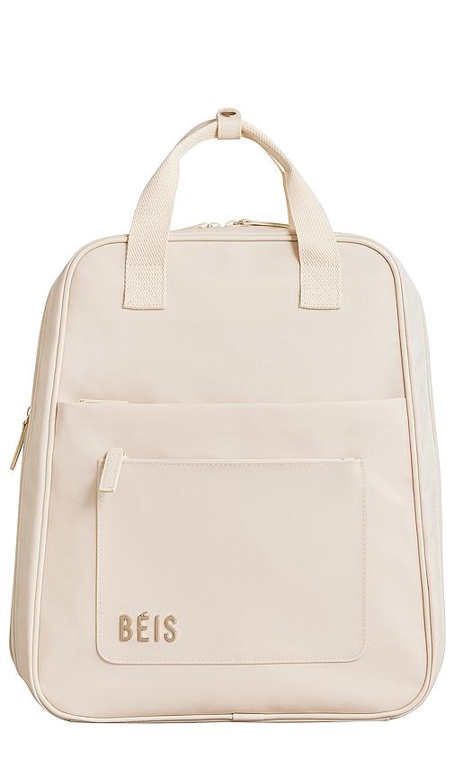 beis the expandable backpack in beige.