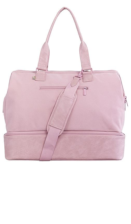 beis weekend bag in pink.