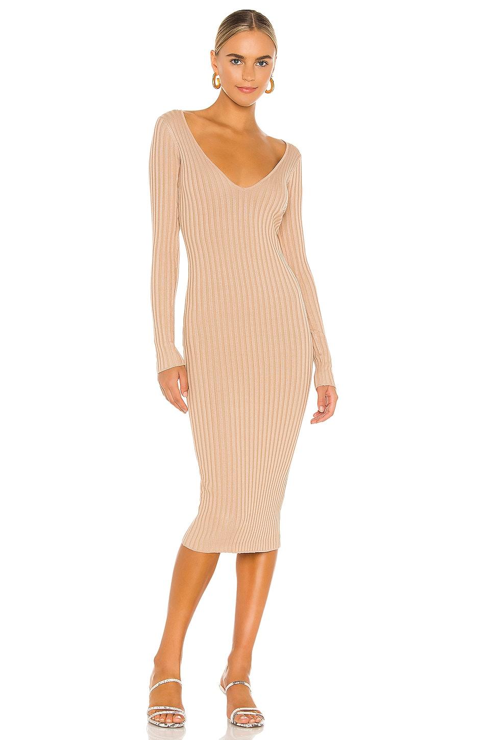 bekah deep v midi dress