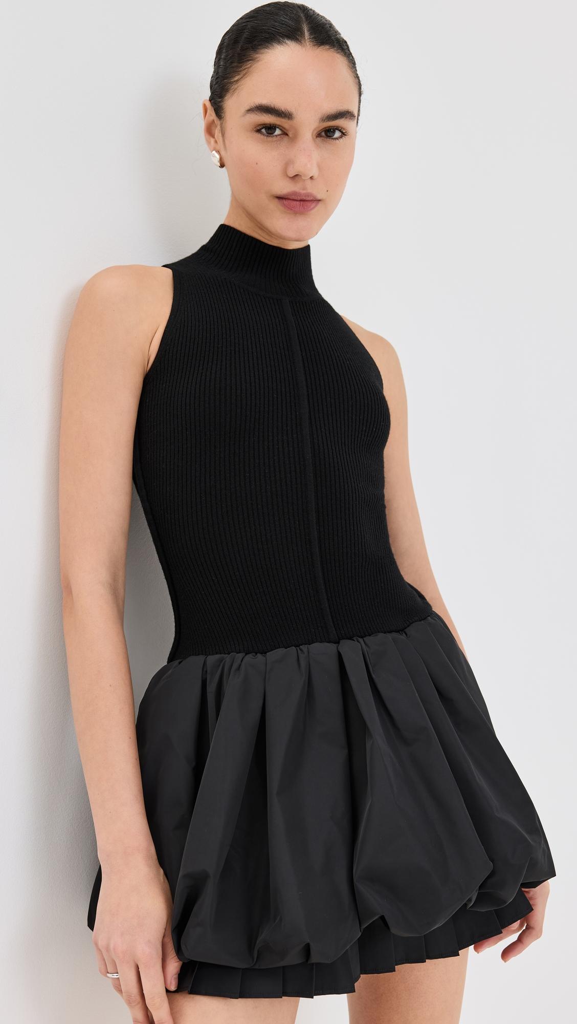 belen taffeta knit mini bubble dress