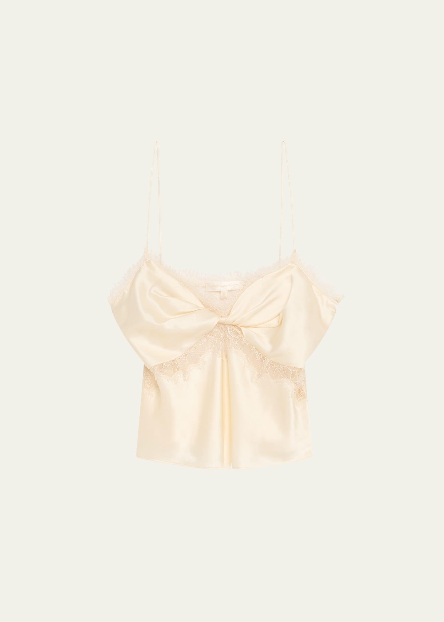 belfast silk-blend lace-trim top