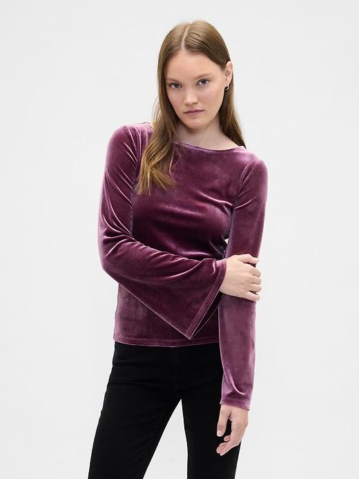 bell sleeve boatneck t-shirt