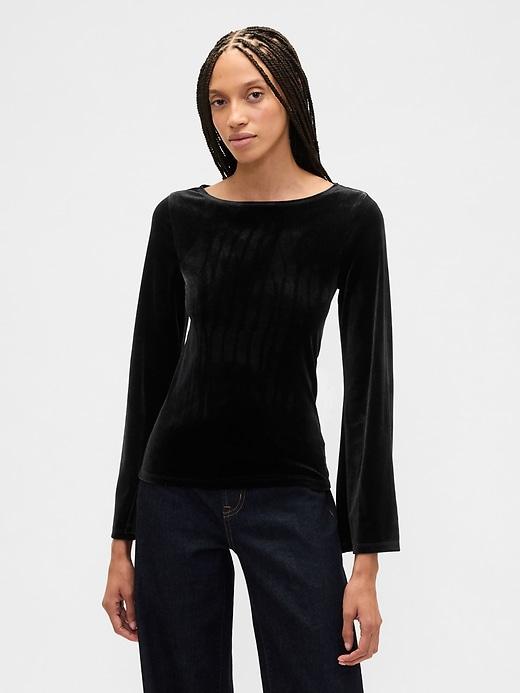 bell sleeve boatneck t-shirt