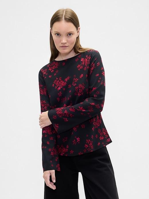 bell sleeve boatneck top