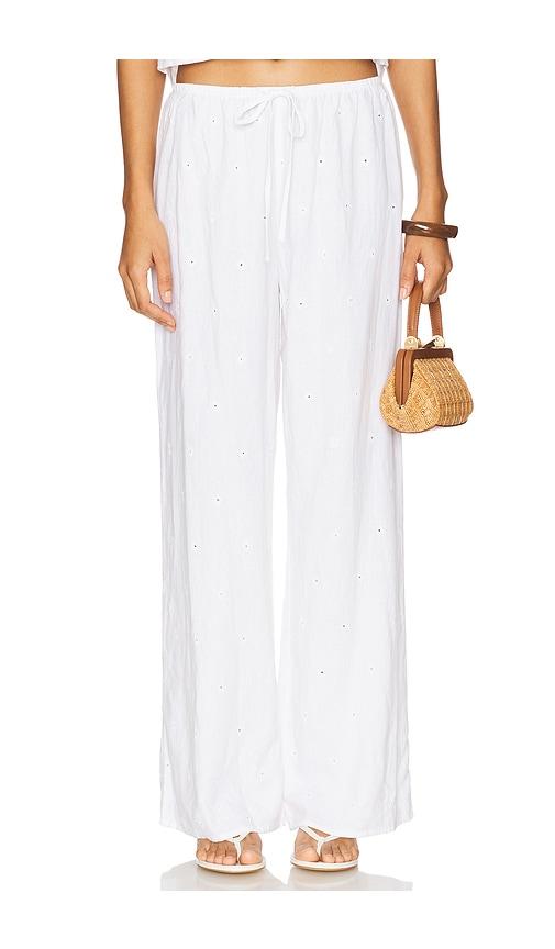 bella dahl wide leg pant in white.