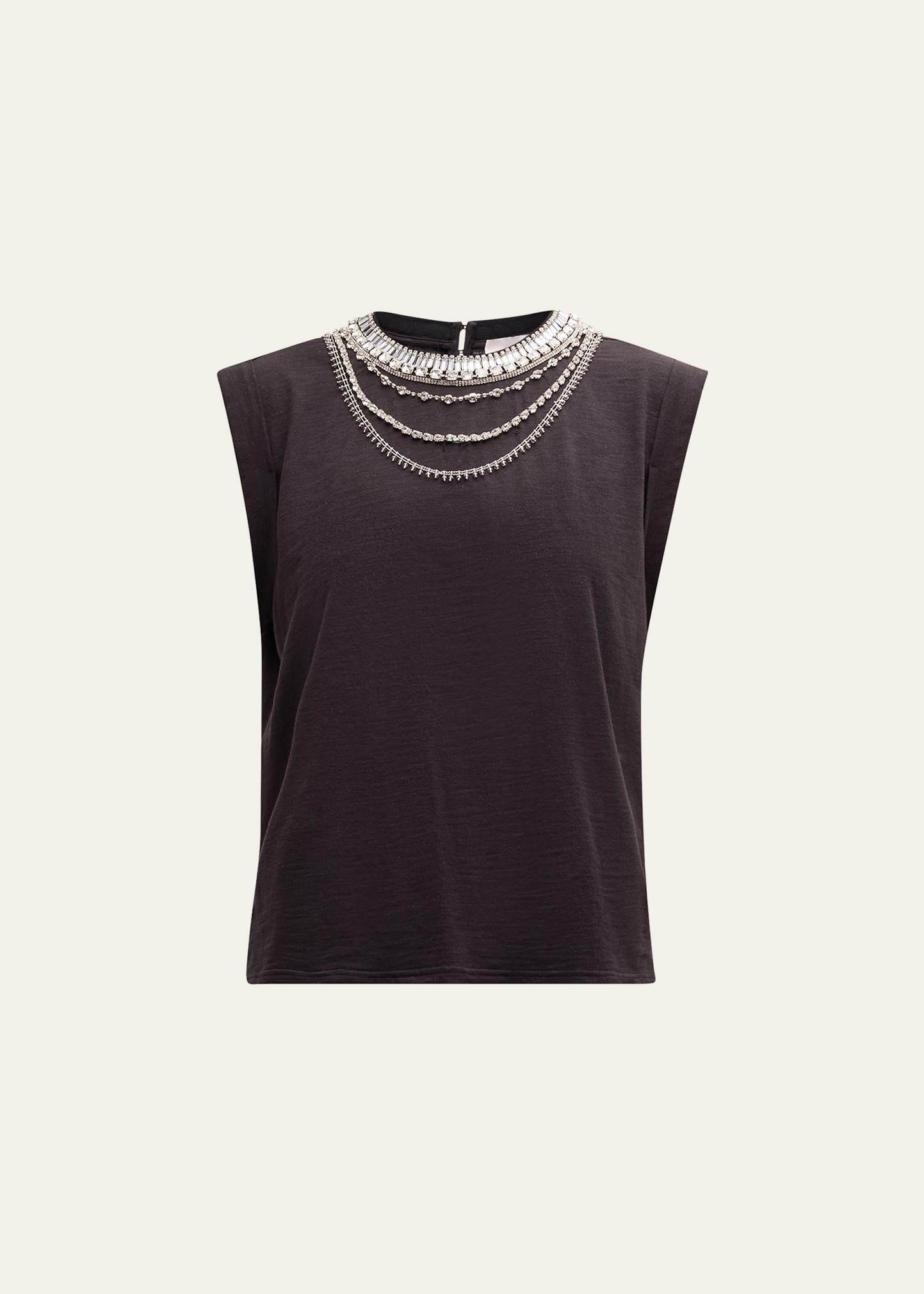 bella layered necklace cotton tee