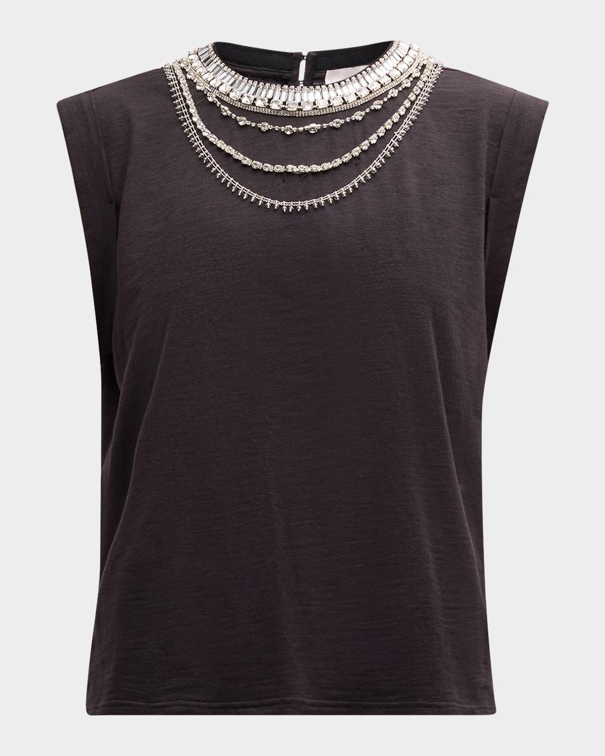 bella layered necklace cotton tee