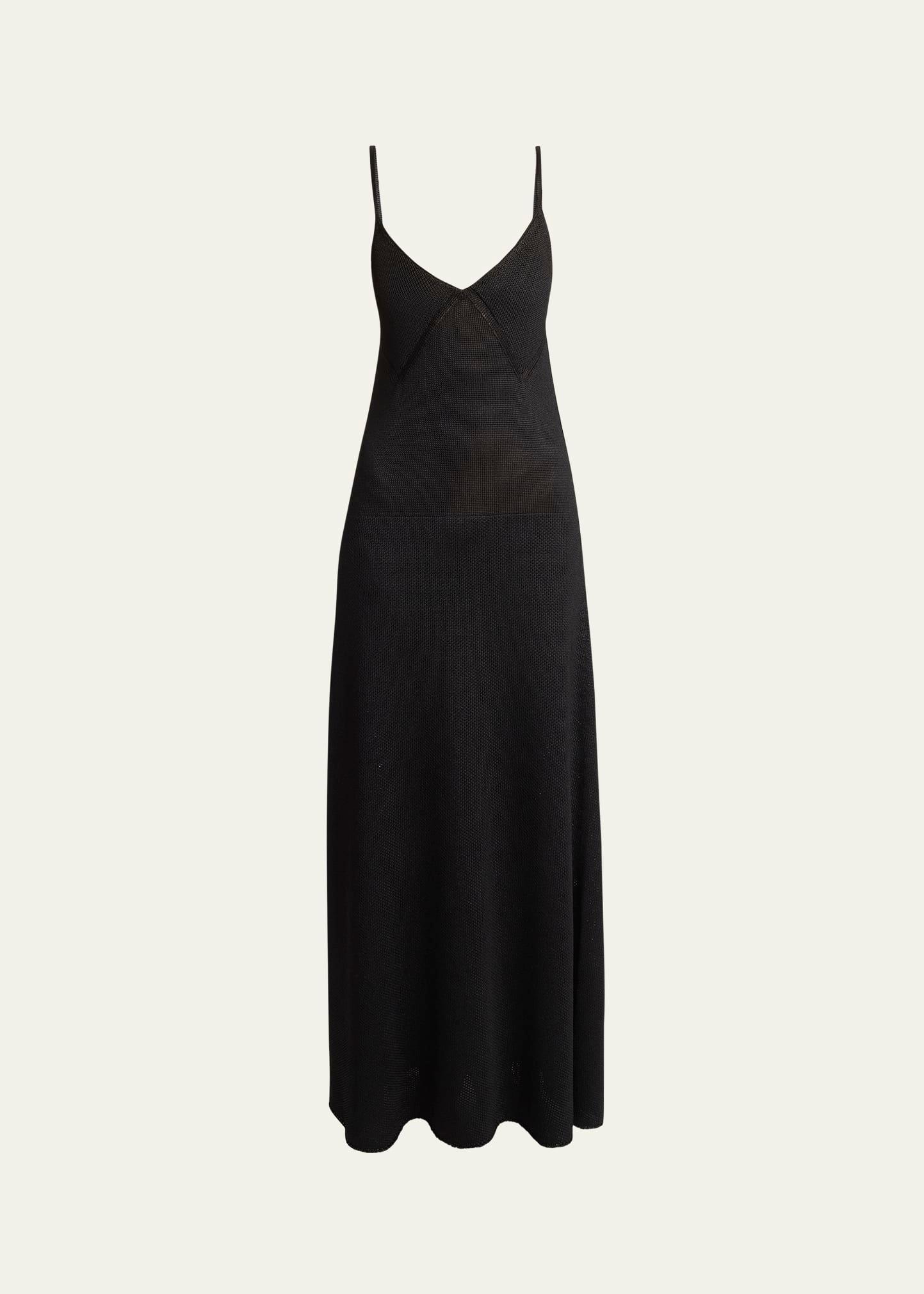 bella sleeveless lacquered viscose maxi dress