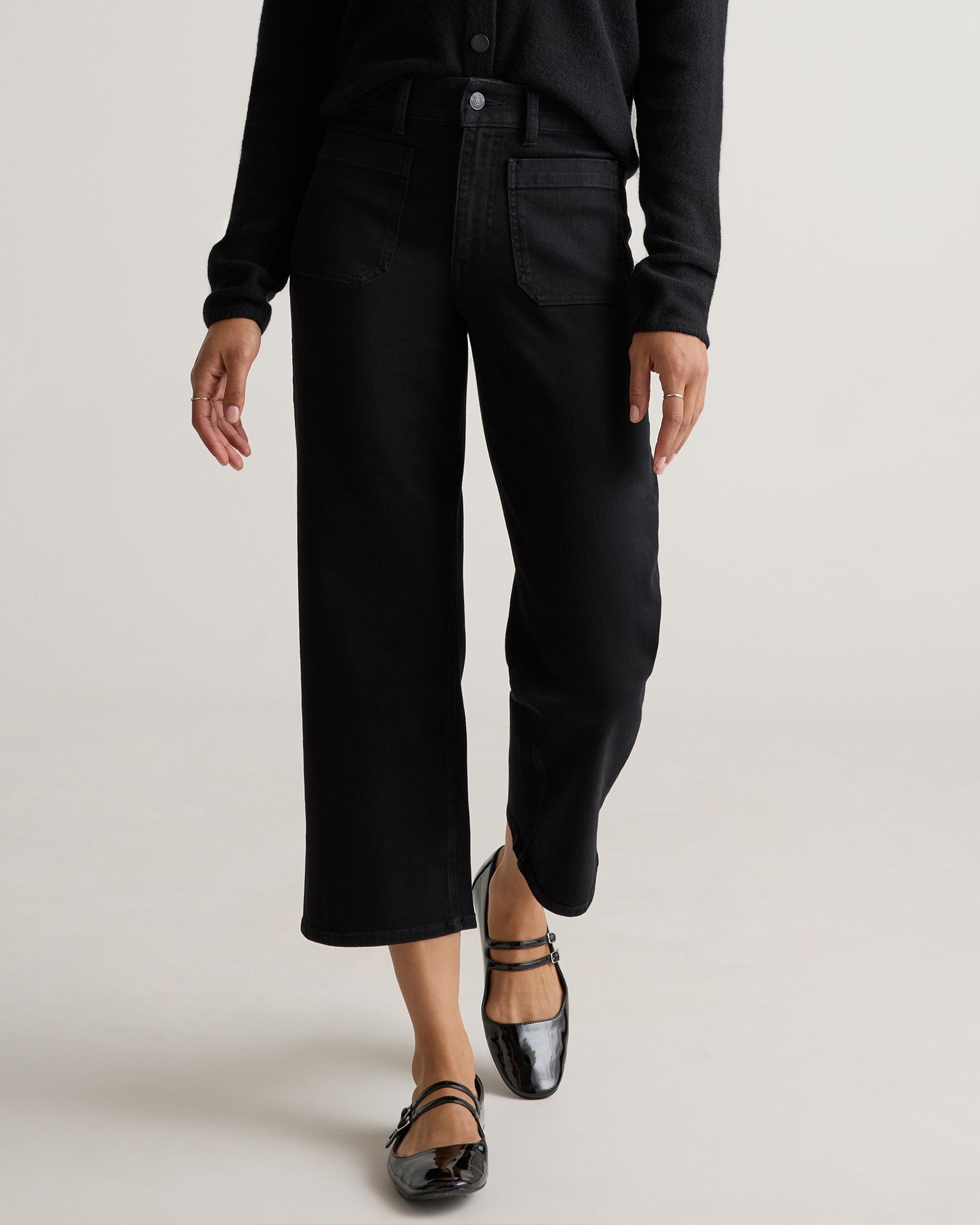 bella stretch patch pocket wide leg jeans