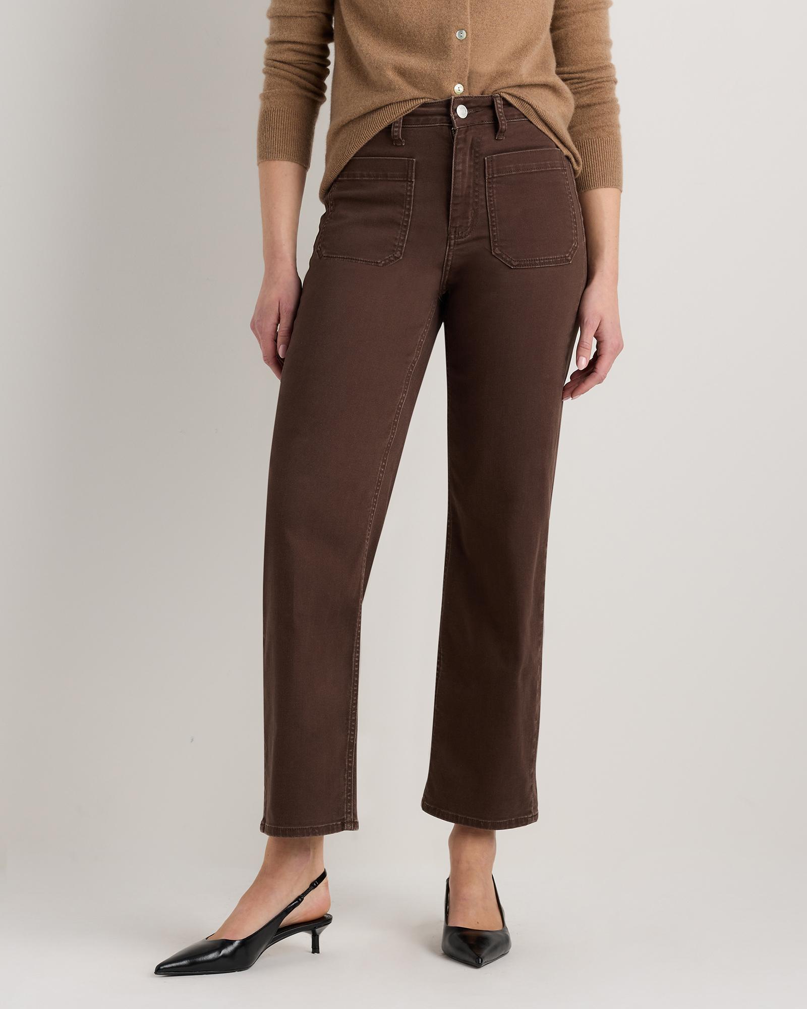 bella stretch patch pocket wide leg jeans