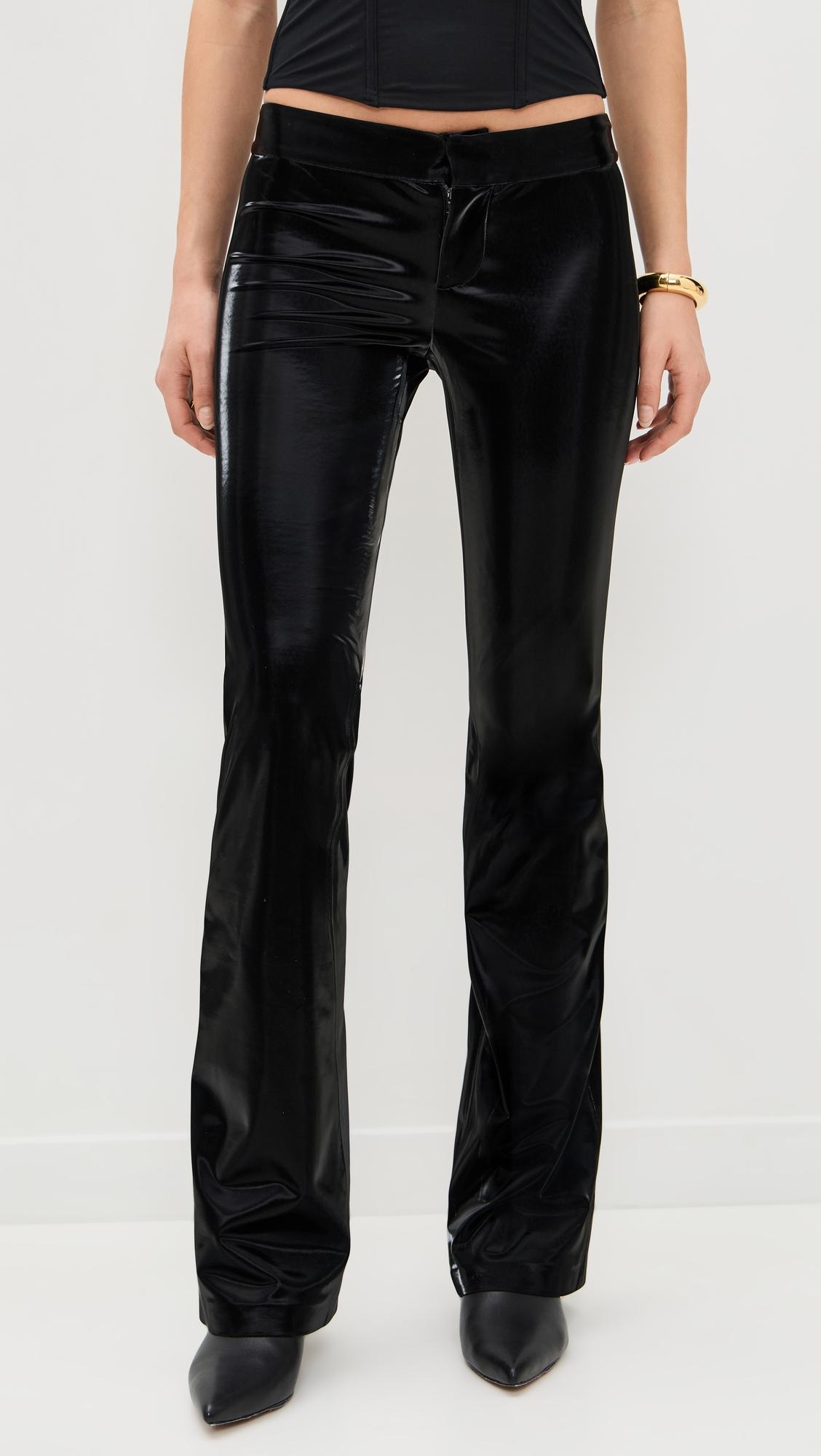 bella ultra shiny vegan skinny bootcut pants