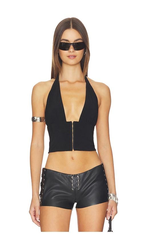 bella venice the coco halter top in black.