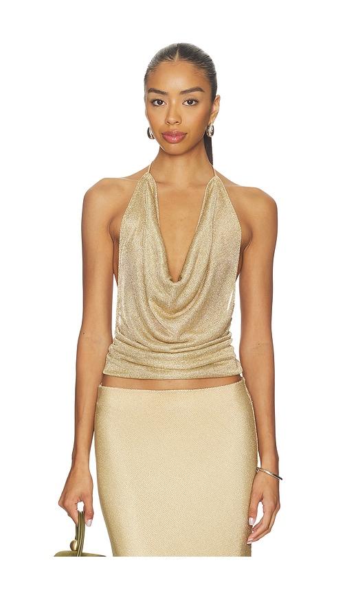 bella venice the elsa top in metallic gold.